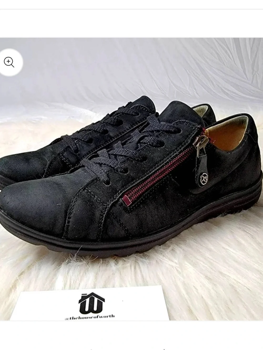 Hartjes Black Suede Casual Lace-Up Sneakers with Side Zip